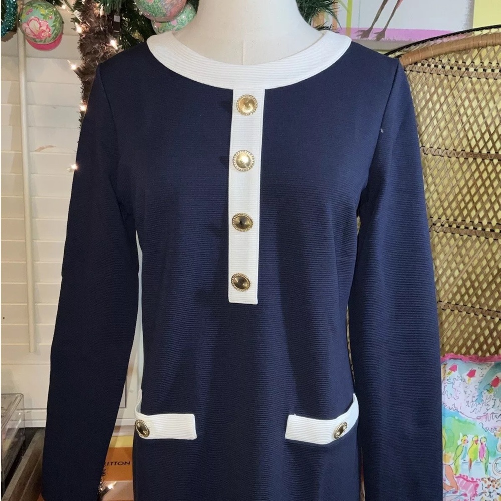 Lilly Pulitzer NWT Kennedy Classic Shift Dress True Navy $198 Size M,L,XL - Picture 13 of 15